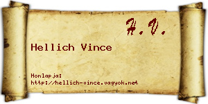 Hellich Vince névjegykártya